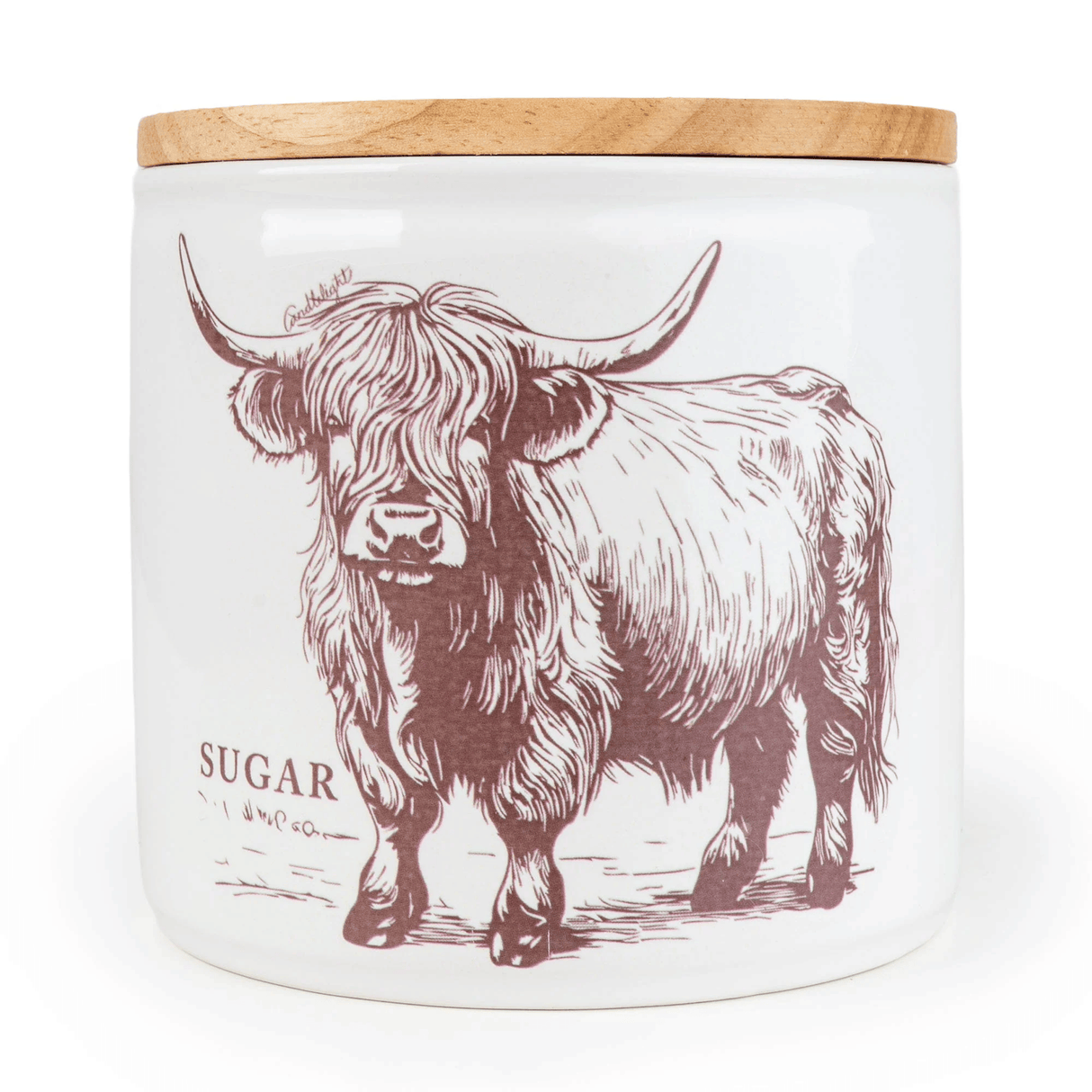 Candlelight Highland Cow Storage Jar - Sugar