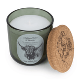 Candlelight Highland Cow Glass Candle with Cork Lid - Highland Mist