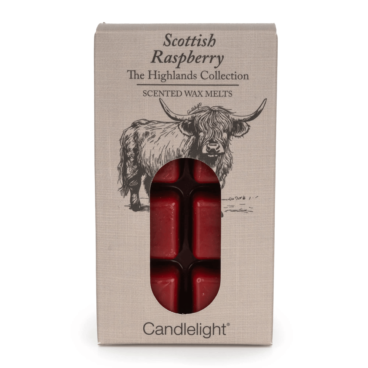 Candlelight Highland Cow 8 Pack Wax Melts - Scottish Raspberry