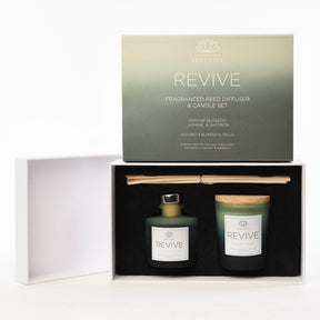 Sophia Serenity Revive Mini Candle & Reed Diffuser Gift Set - Orange Blossom, Jasmine & Saffron