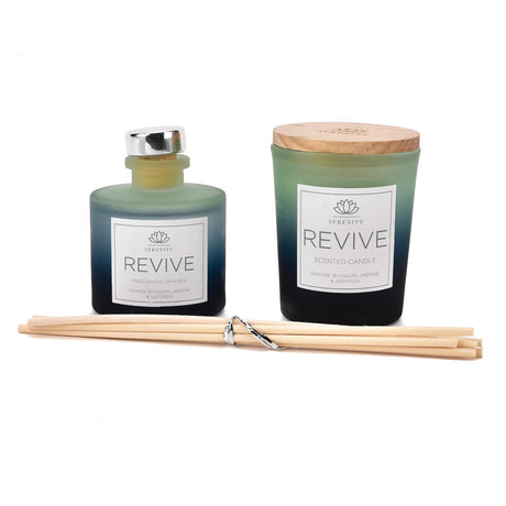 Sophia Serenity Revive Mini Candle & Reed Diffuser Gift Set - Orange Blossom, Jasmine & Saffron