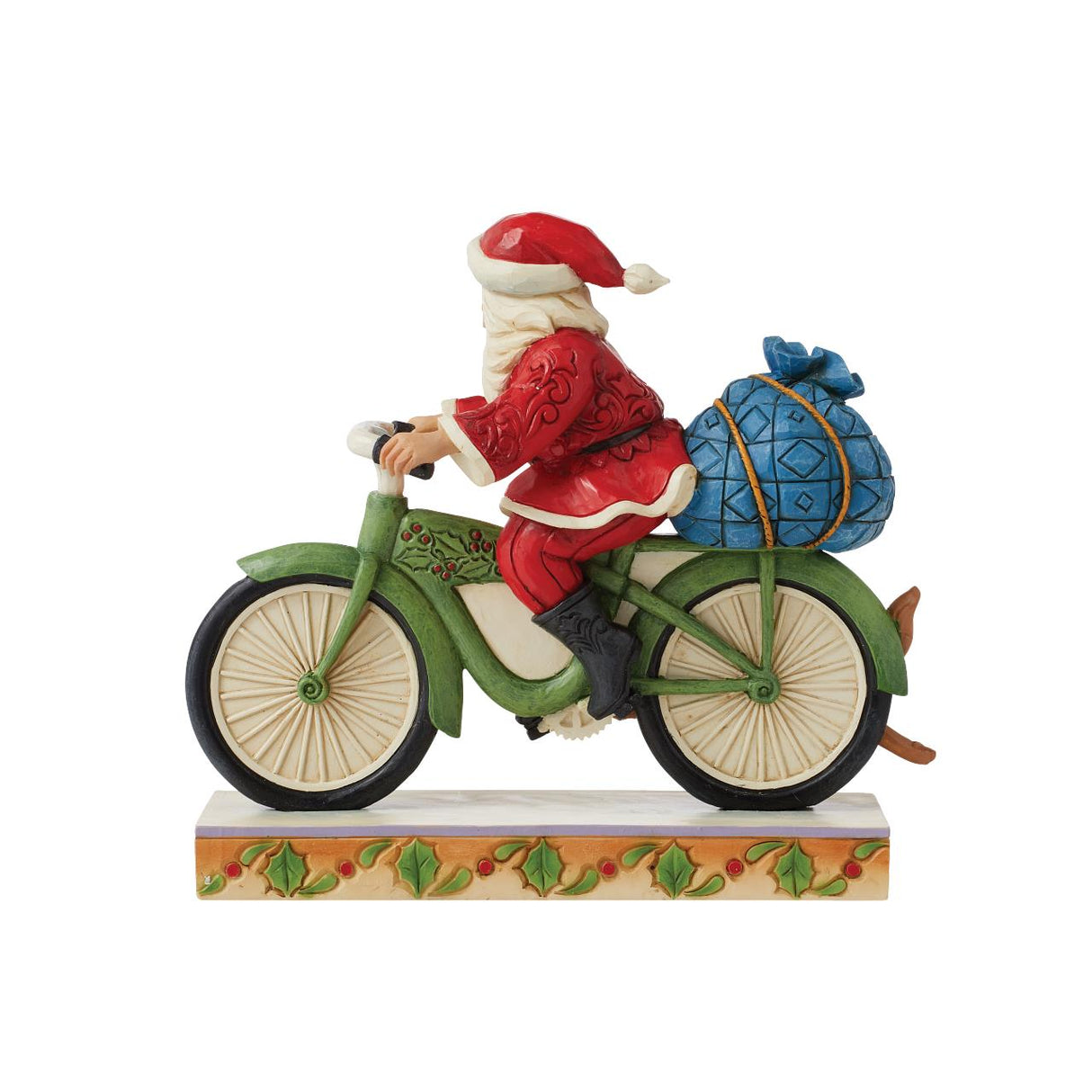 Heartwood Creek Santa Riding Bike Figurine