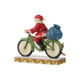 Heartwood Creek Santa Riding Bike Figurine