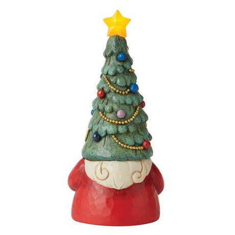 Heartwood Creek Christmas Gnome with Illuminated Christmas Tree Figurine