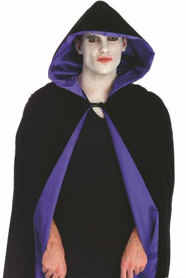 Velvet Hooded Mid Length Cloak - Halloween Fancy Dress - Various Colours