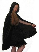 Velvet Hooded Mid Length Cloak - Halloween Fancy Dress - Various Colours