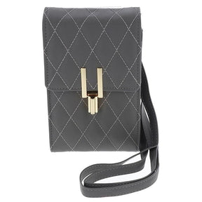 diamond quilt mobile phone bag - grey