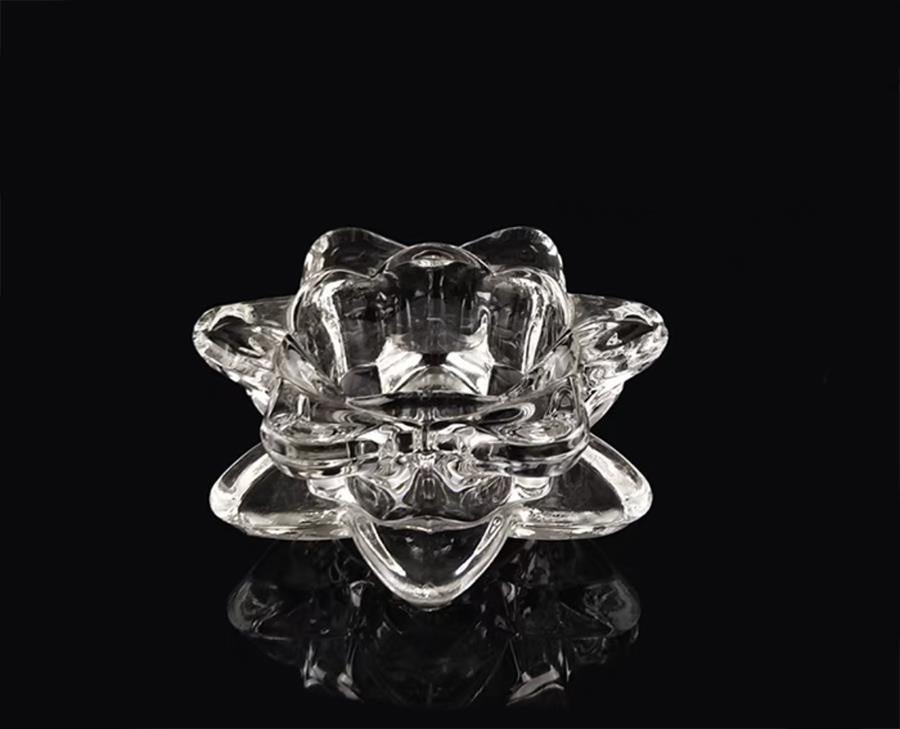 Lotus Flower Glass Candle Holder Clear Favour Wedding Home Decor Gift