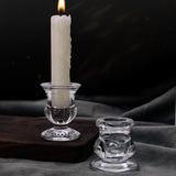 Glass Candlestick Holder - Clear (5.8cm)