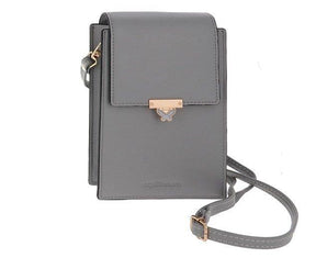 butterfly clasp mobile phone bag - grey