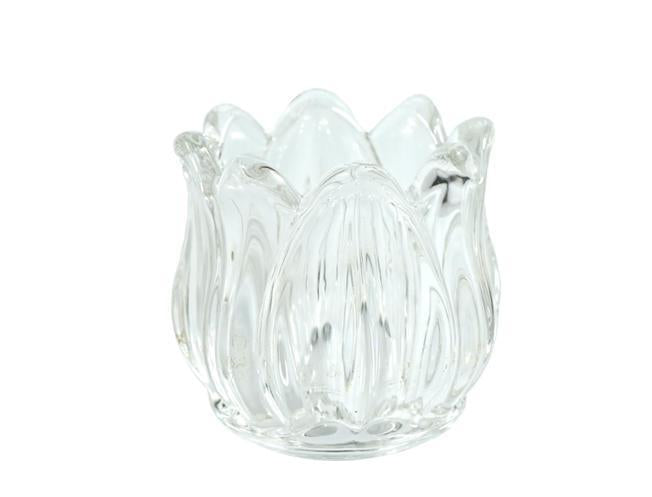 Glass Tulip Flower Candle Holders - Clear or Gold