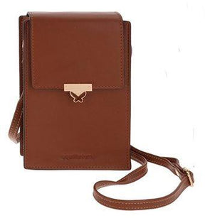 butterfly clasp mobile phone bag - taupe