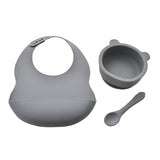 Bambino Silicone Feeding Set Bib Bowl & Spoon