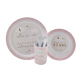 Bambino 5 Piece Melamine Dinner Set - Pink or Blue