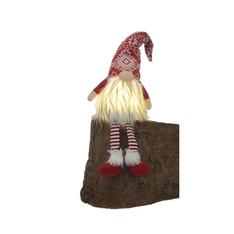 Christmas Decoration - Dangly Leg Skandi Lit Gonk 53cm (Battery Operated) - Grey or Red