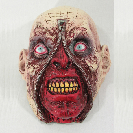 Zipper Zombie Latex Halloween Fancy Dress Face Mask