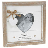 Mum Gift Set: Message Photo Frame & Heart Plaque