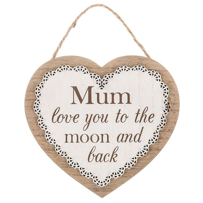 Mum Gift Set: Message Photo Frame & Heart Plaque