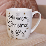 Festive Christmas White Gold Silver Ceramic Mug