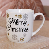 Festive Christmas White Gold Silver Ceramic Mug