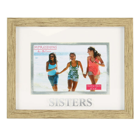 Natural Wood Effect Photo Frame 6x4" - Sisters or Friends