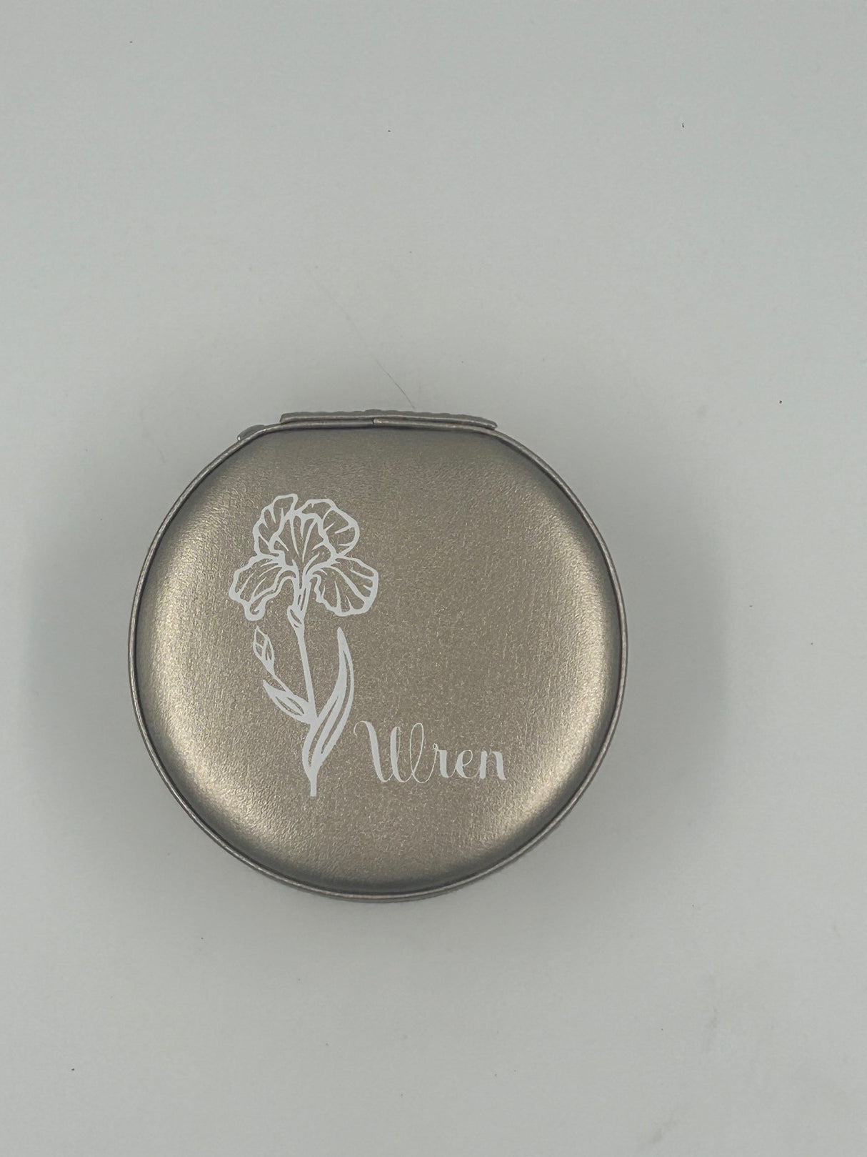 Krystina's Collection - Birth Month Flower & Name Personalised Round Shaped Jewellery Box