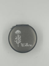 Krystina's Collection - Birth Month Flower & Name Personalised Round Shaped Jewellery Box