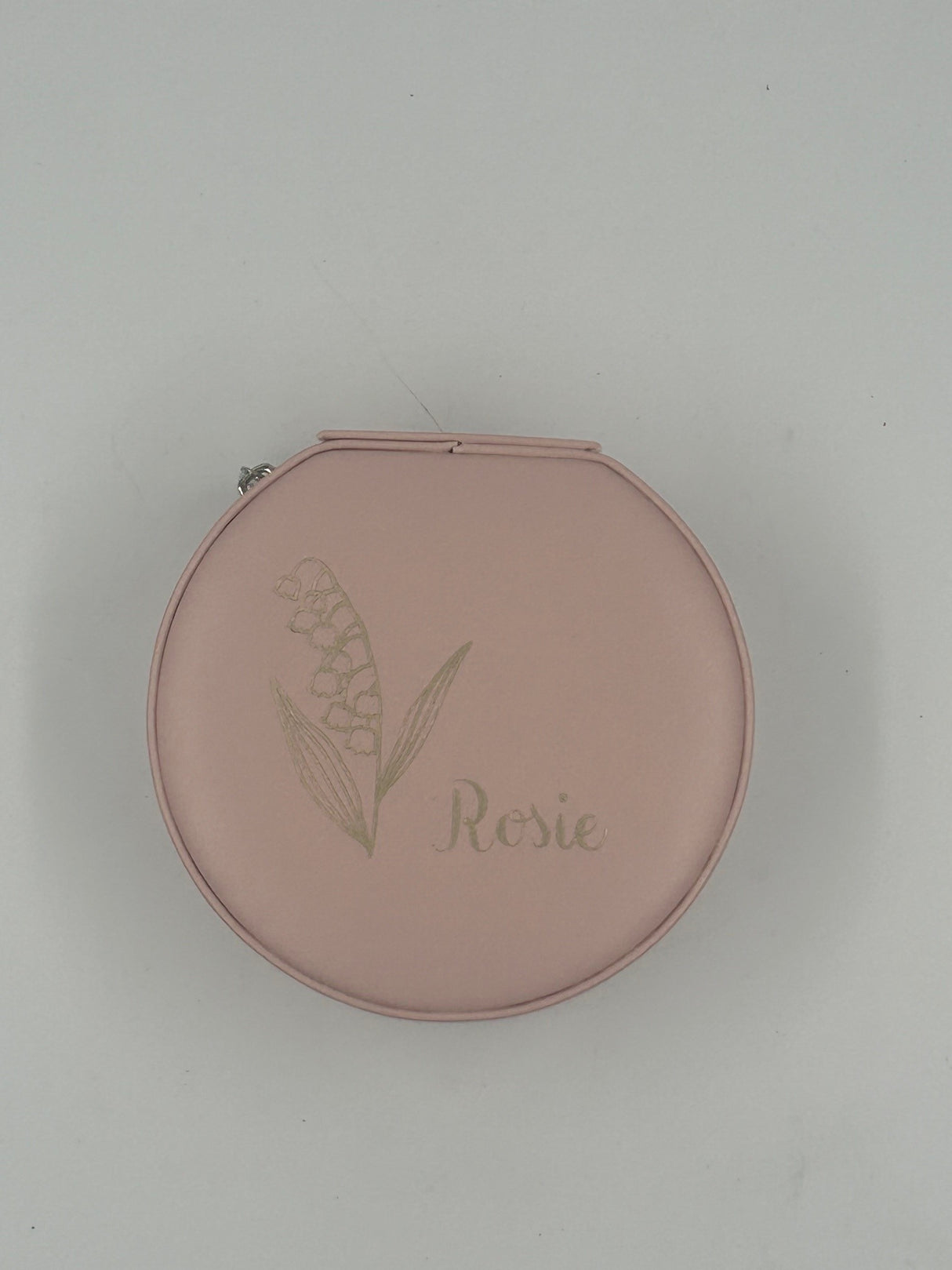 Krystina's Collection - Birth Month Flower & Name Personalised Round Shaped Jewellery Box