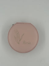 Krystina's Collection - Birth Month Flower & Name Personalised Round Shaped Jewellery Box