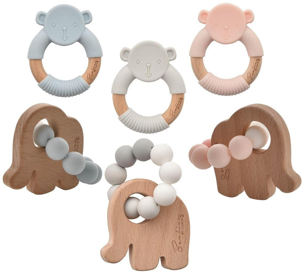 Bambino Elephant & Teddy Bear Teething Toys - Crusader Gifts