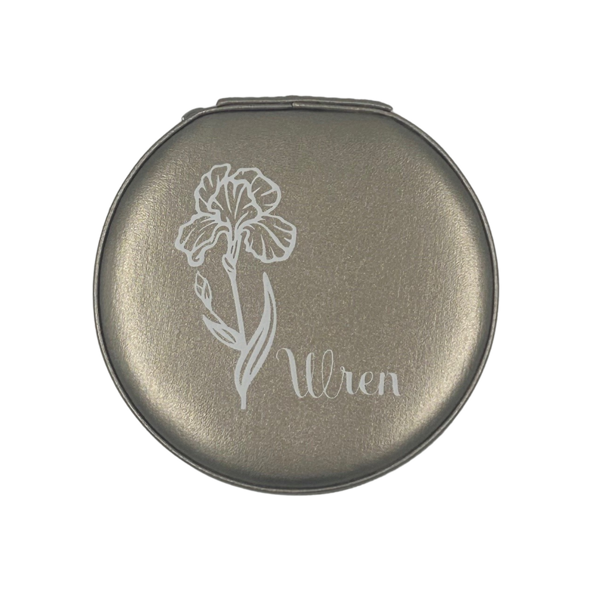 Krystina's Collection - Birth Month Flower & Name Personalised Round Shaped Jewellery Box