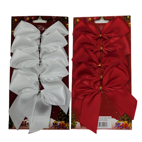 Red or White Satin Bows Twist Tie (12cm)