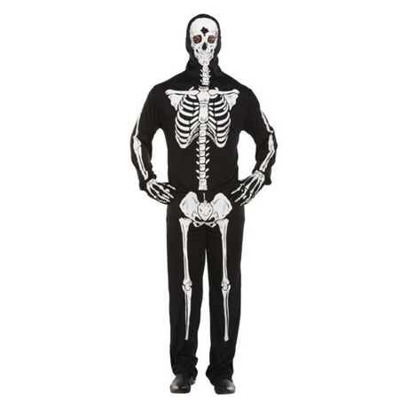Skeleton All in One Fancy Dress  Costume Size M-L