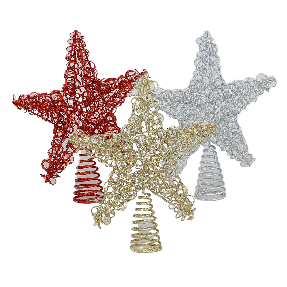 Christmas Tree Topper - Red Gold or Silver Wire