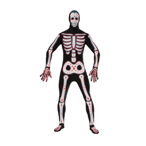 Day of the Dead Disappearing Man Skin Tight Fancy Dress Costume