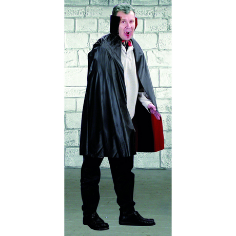 Reversible PVC Cape With Stand Up Collar (Black/Red)