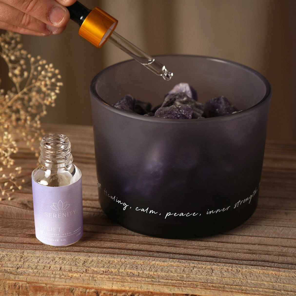 erenity Crystal Bowl Diffuser & Fragrance Oil - Amethyst