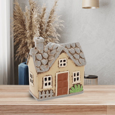 Village Pottery Garden House Tea Light Holder - Light Grey