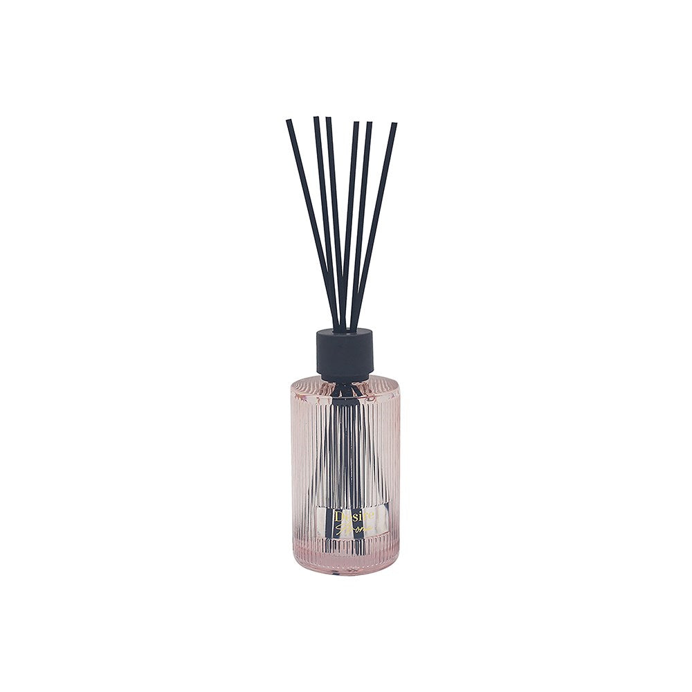 desire aroma 500ml ribbed glass reed diffuser - velvet rose & oud