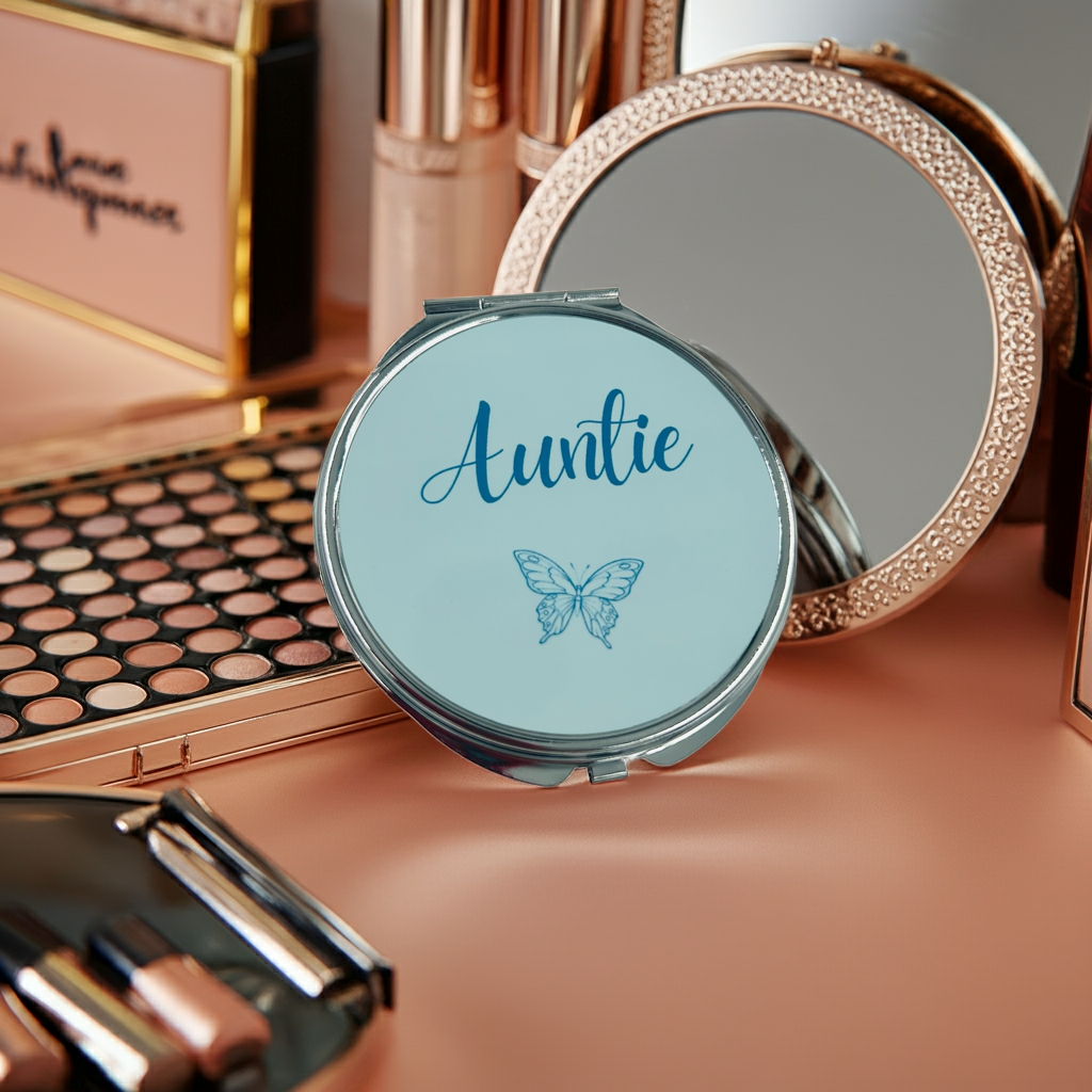 Auntie Butterfly Keepsake Bracelet & Mirror Blue Treat Box