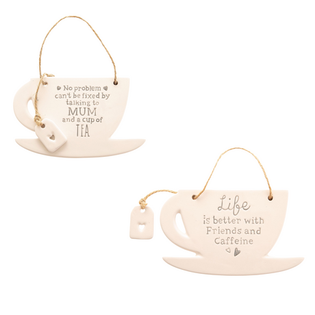 Love Life Teacup Hanging Plaque