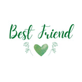 Personalised Custom Heart & Flowers Design Mugs - Green