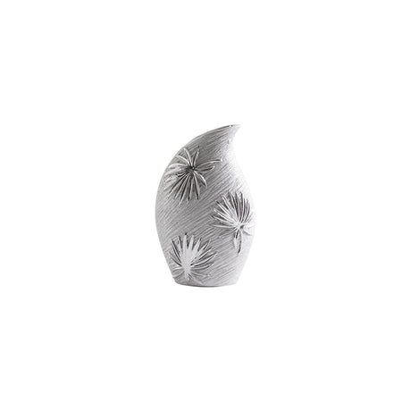 Modern Silver Vase with Decorative Leaf Pattern H25.3cm