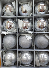 Christmas Tree Shatterproof Baubles in Red Gold or Silver in Various Sizes