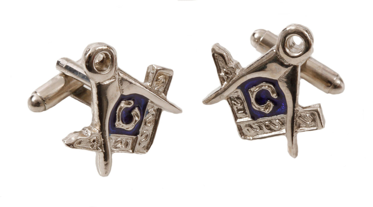 English Pewter Cufflinks - Masonic Blue
