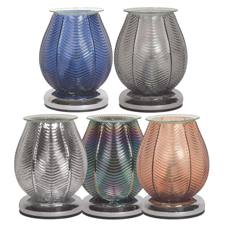 Aroma Touch Electric Wax Melt Burner - Ribbed Lustre Various Colours