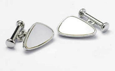 Mother of Pearl Dress Cufflinks - Silver Finish