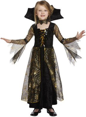 Childs Kids Spiderella Halloween Horror Fancy Dress Costume Age 4 - 12