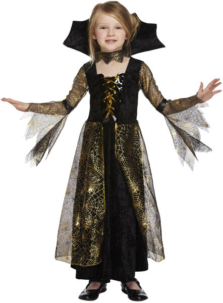 Childs Kids Spiderella Halloween Horror Fancy Dress Costume Age 4 - 12