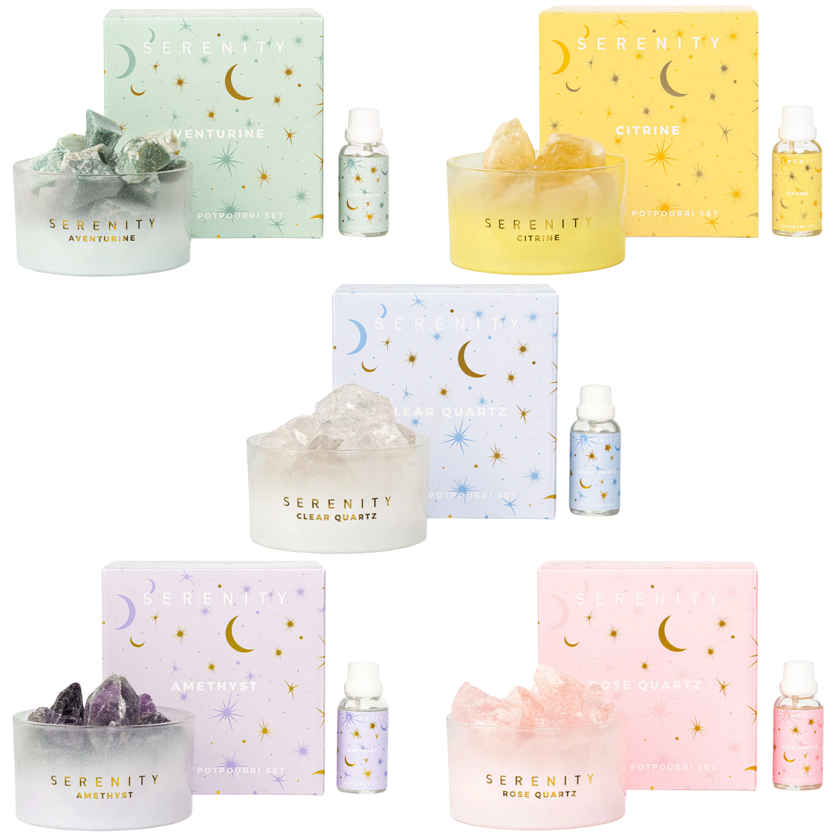 Serenity Crystal Potpourri & Oil - Various Crystals